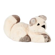 LORO PIANA MY MIAO CAT STUFFED TOY Condition grade A. 30cm long, 18cm high. Ivory and grey tone...