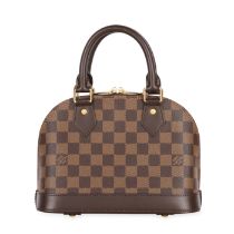 LOUIS VUITTON DAMIER EBENE ALMA BB BAG Condition grade A-. 23.5cm long, 17.5cm high. 56cm strap...