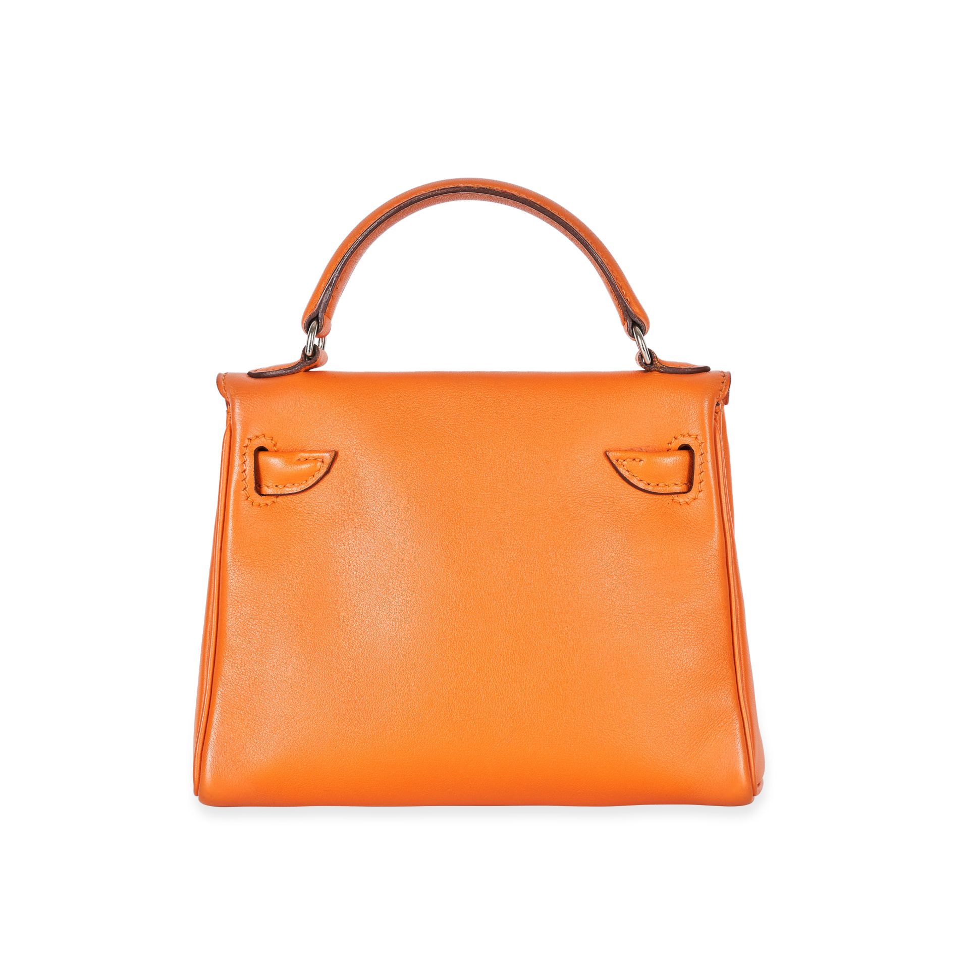 HERMES, A RARE ORANGE H AND ÉBÈNE SWIFT LEATHER QUELLE IDOLE KELLY DOLL BAG Condition grade B. ... - Image 3 of 4
