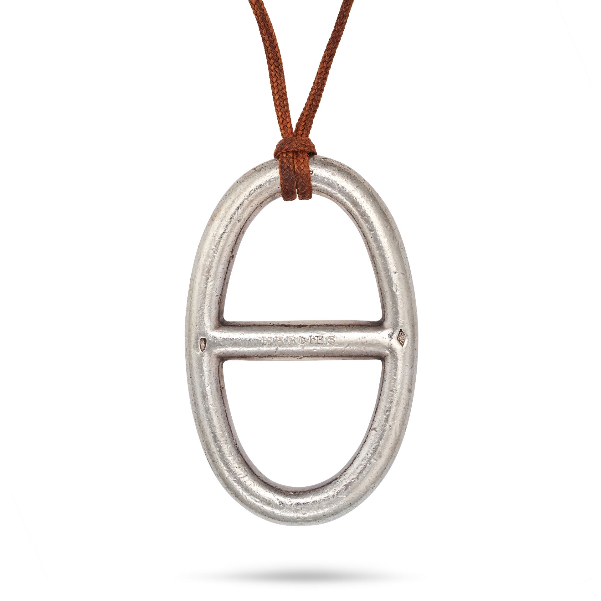 HERMES, A CHAINE D'ANCRE PENDANT CORD NECKLACE, pendent in sterling silver, signed 'Hermes', 4.5c... - Image 2 of 3