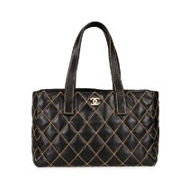 CHANEL WILD STITCH QUILTED TOTE BAG Condition grade B-. Produced between 2003 and 2004. 40cm lo...