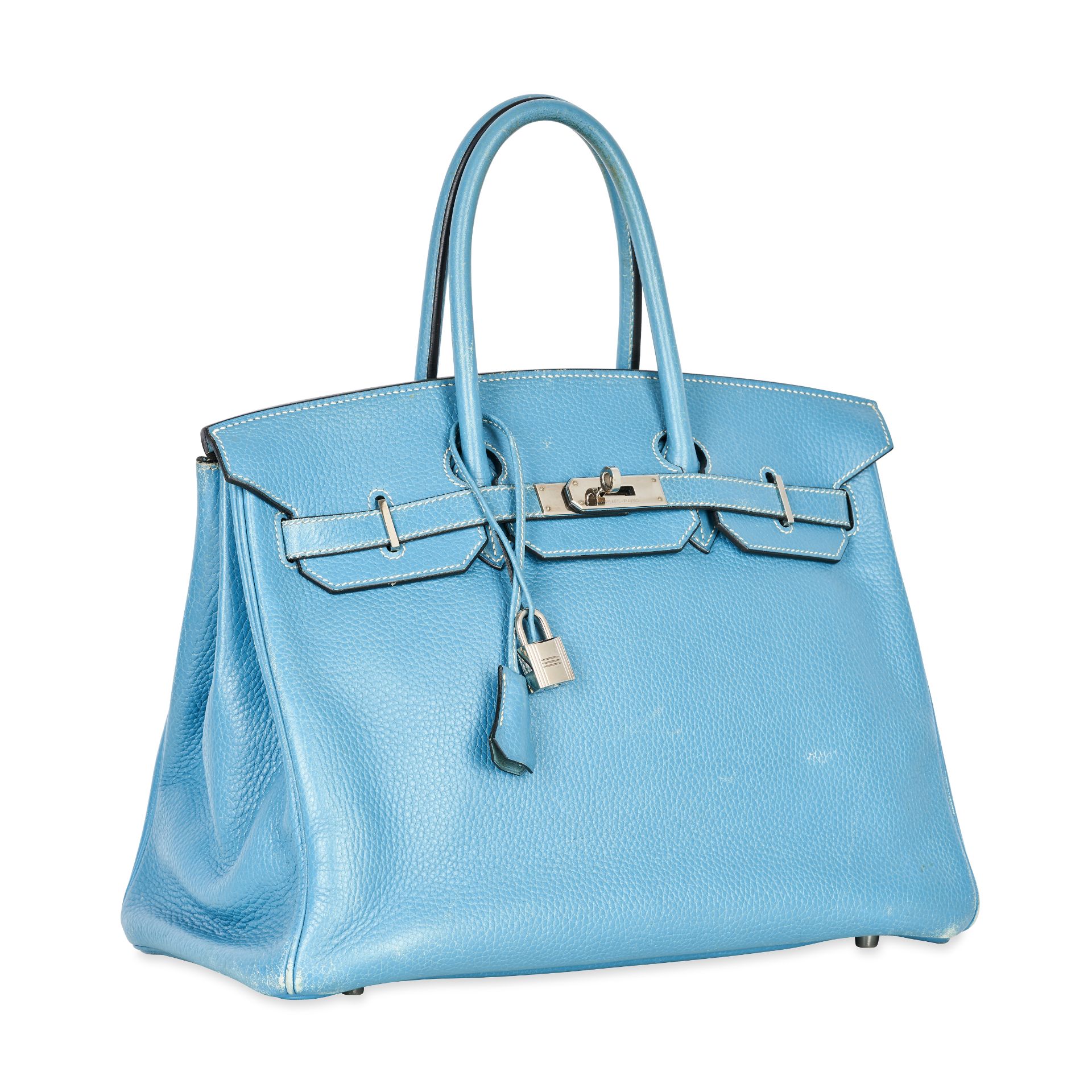 HERMES, A BLEU JEAN BIRKIN 35 BAG Condition grade C. Produced in 2006. 35cm long, 31cm high. To... - Image 5 of 6