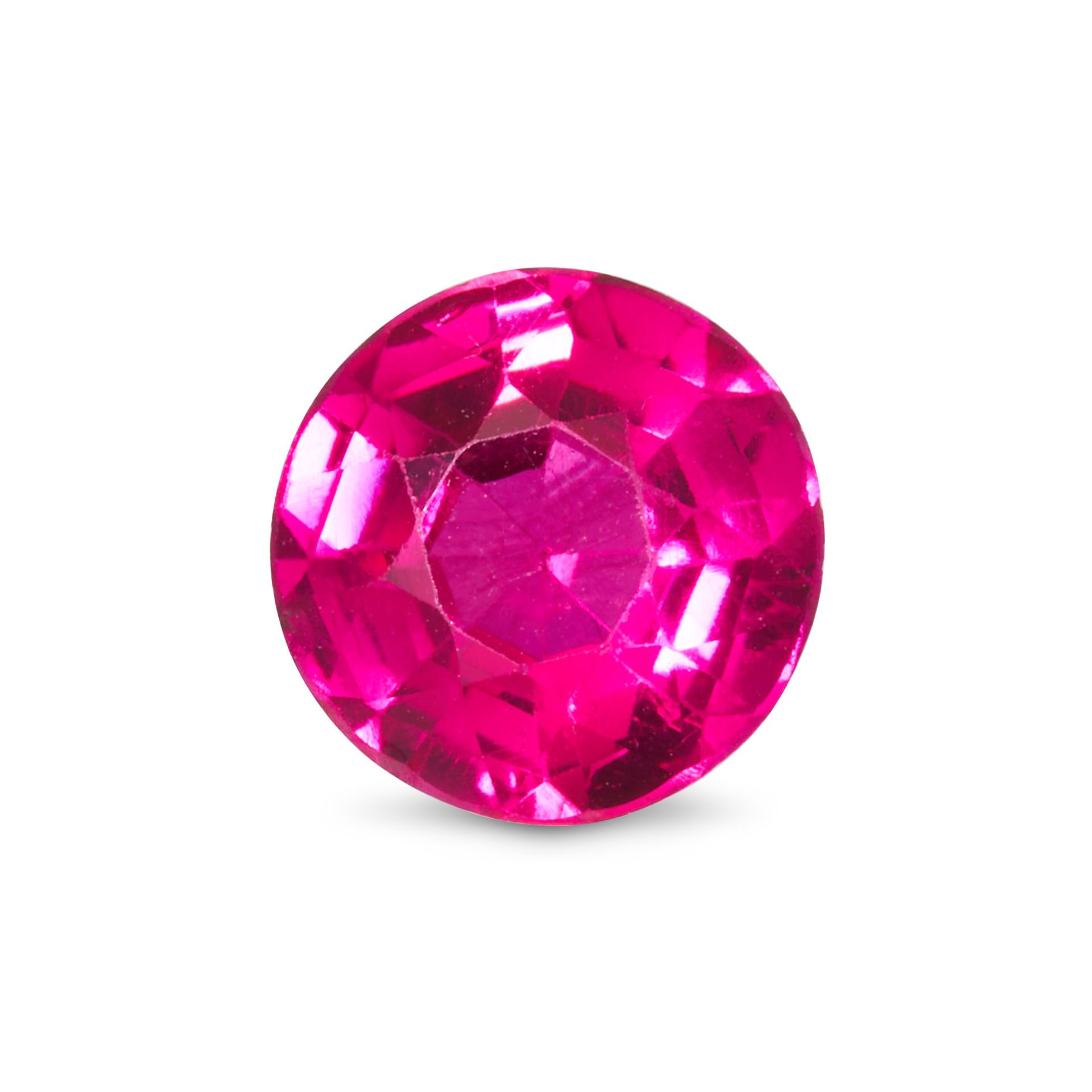 AN UNMOUNTED SYNTHETIC RUBY round cut, 2.50 carats.