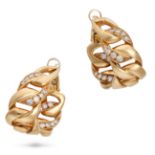 CARTIER, A PAIR OF BERGAMO DIAMOND HOOP EARRINGS in 18ct yellow gold, each designed as a hoop of ...