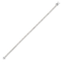 A 6.66 CARAT DIAMOND LINE BRACELET in 18ct white gold, set with a row of fifty four round brillia...