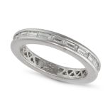 JACOB & CO, A DIAMOND ETERNITY RING in platinum, set all around with a row of baguette cut diamon...