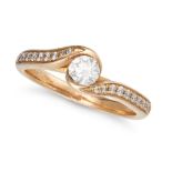 NO RESERVE - A DIAMOND RING in 18ct yellow gold, set with a round brilliant cut diamond of approx...