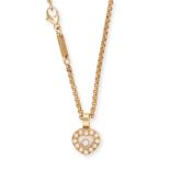 CHOPARD, A HAPPY DIAMONDS ICONS NECKLACE in 18ct yellow gold, the pendant comprising a free movin...