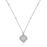 NO RESERVE - A DIAMOND PENDANT NECKLACE in 18ct white gold, the pendant set throughout with round...