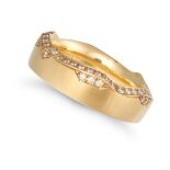 NO RESERVE - A DIAMOND DRESS RING in 18ct yellow gold, the edge of the band set all around with r...