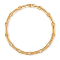 TIFFANY &CO., A DIAMOND ATLAS NECKLACE in 18ct yellow gold, comprising a row of stylised links ac...