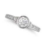NO RESERVE - A SOLITAIRE DIAMOND RING in 18ct white gold, set with a round brilliant cut diamond ...