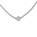 NO RESERVE - A DIAMOND PENDANT NECKLACE in 18ct white gold, comprising a fancy link chain set wit...