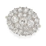 A DIAMOND CLUSTER RING in yellow gold, set with a cluster of old cut diamonds all totalling 1.8-2...