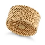 TIFFANY & CO., A SOMERSET RING in 18ct yellow gold, the ring in a woven mesh design, signed T&C, ...
