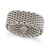NO RESERVE - TIFFANY & CO., A SOMERSET RING in sterling silver, the ring in a woven mesh design, ...