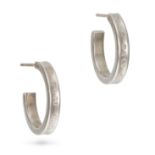 NO RESERVE - TIFFANY & CO., A PAIR OF 1837 HOOP EARRINGS in sterling silver, the hoop earrings ea...