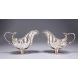 A PAIR OF LATE VICTORIAN SILVER SAUCEBOATS