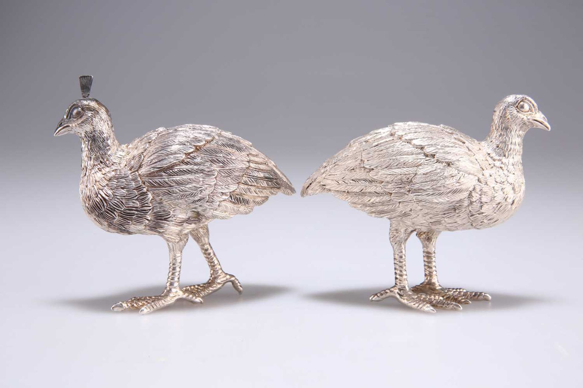 A PAIR OF SILVER MODELS OF BIRDS - Image 2 of 3