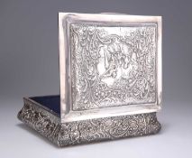 AN EDWARDIAN SILVER JEWELLERY BOX