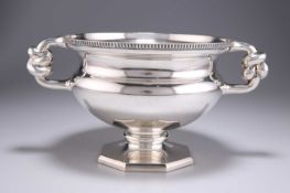 A LARGE GEORGE V SILVER TWO-HANDLED BOWL