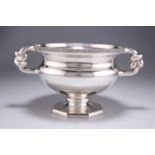 A LARGE GEORGE V SILVER TWO-HANDLED BOWL