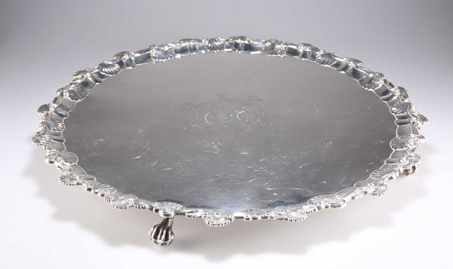 A LARGE GEORGE III SILVER SALVER