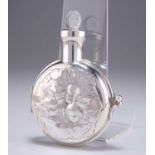 A LATE VICTORIAN SILVER CASED SCENT BOTTLE