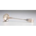 A VICTORIAN SILVER FIDDLE PATTERN SAUCE LADLE