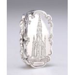 A VICTORIAN SILVER CASTLE-TOP VINAIGRETTE