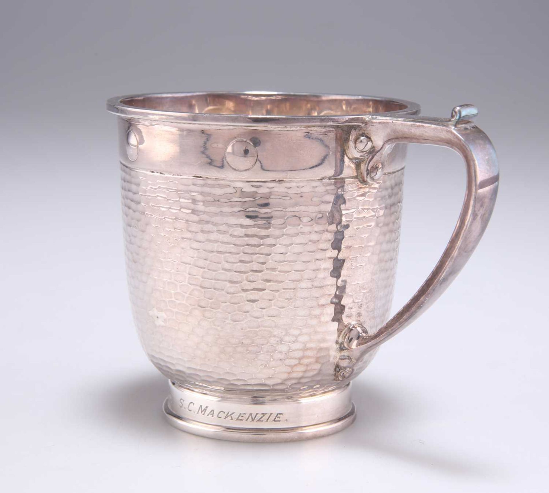 A GEORGE V SILVER CHRISTENING MUG