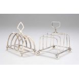 TWO SILVER FIVE-BAR TOAST RACKS