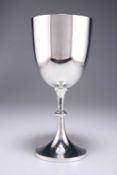 A LATE VICTORIAN LARGE SILVER GOBLET