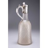 A VICTORIAN SILVER-MOUNTED CUT-GLASS CLARET JUG