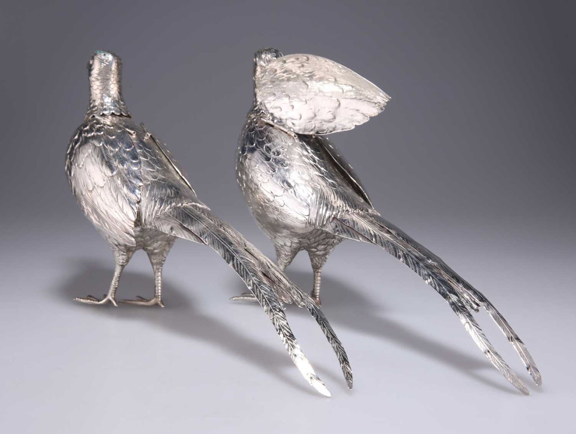 A PAIR OF GERMAN SILVER PHEASANT PEPPERS, CIRCA 1890 - Image 4 of 4