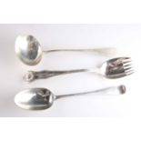 A GROUP OF VICTORIAN SILVER SERVING FLATWARE