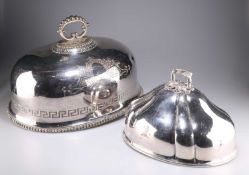 TWO SILVER-PLATED MEAT DOMES