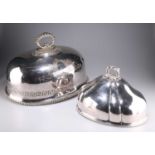 TWO SILVER-PLATED MEAT DOMES