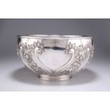 A GEORGE IV LARGE SILVER PUNCH BOWL