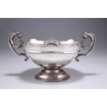 AN EDWARDIAN SILVER TWIN-HANDLED PEDESTAL DISH