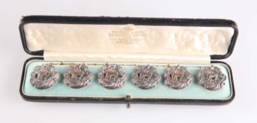A SET OF SIX LATE VICTORIAN SILVER BUTTONS