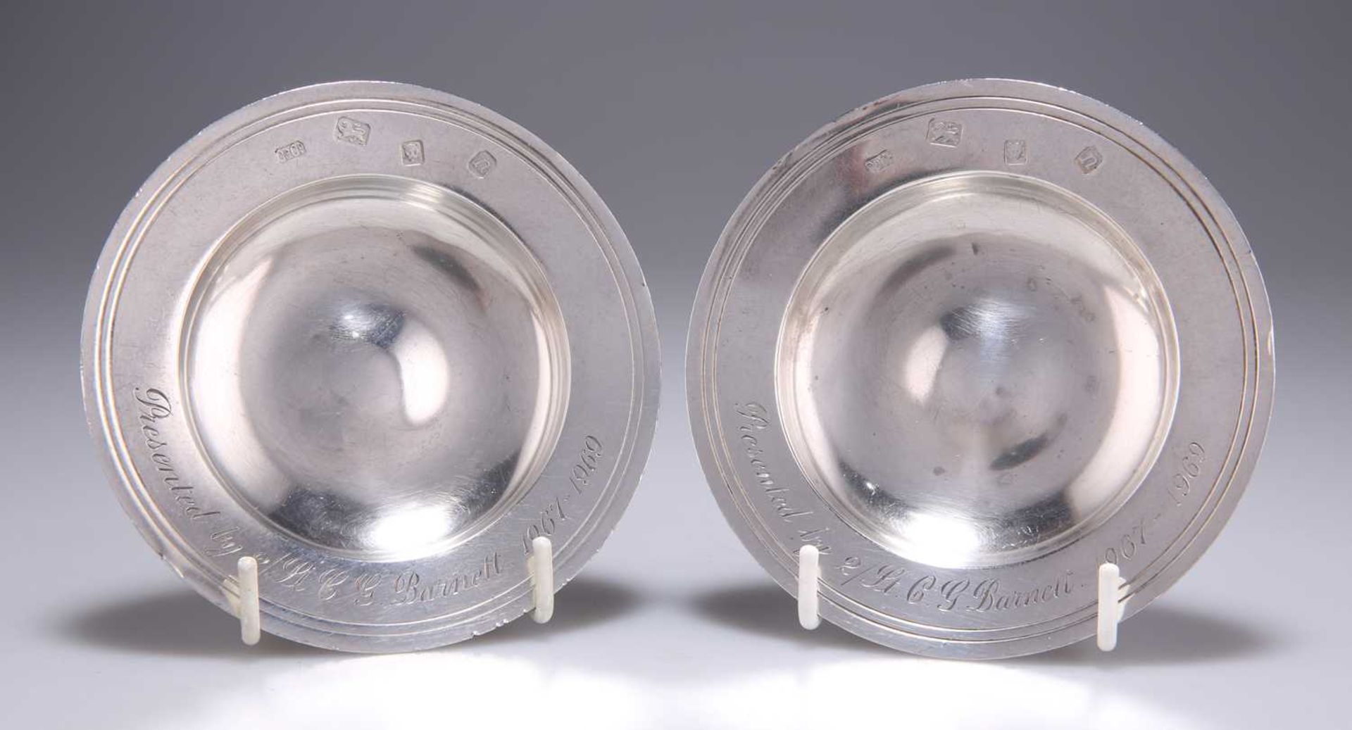 † A PAIR OF ELIZABETH II SMALL SILVER ARMADA DISHES