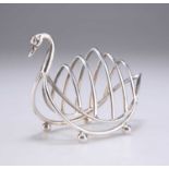 A GEORGE V NOVELTY SILVER SWAN TOAST RACK