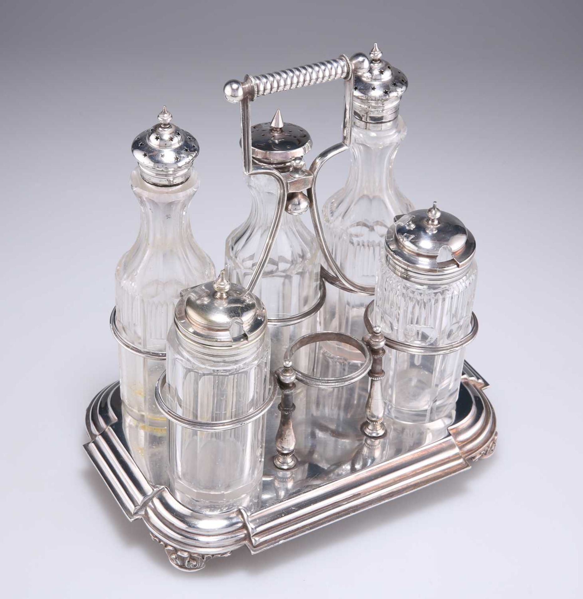 † A VICTORIAN SILVER-PLATED CRUET