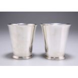 A PAIR OF ELIZABETH II SILVER BEAKERS