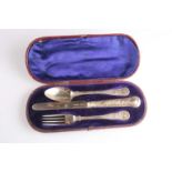 A VICTORIAN SILVER-GILT CHRISTENING SET