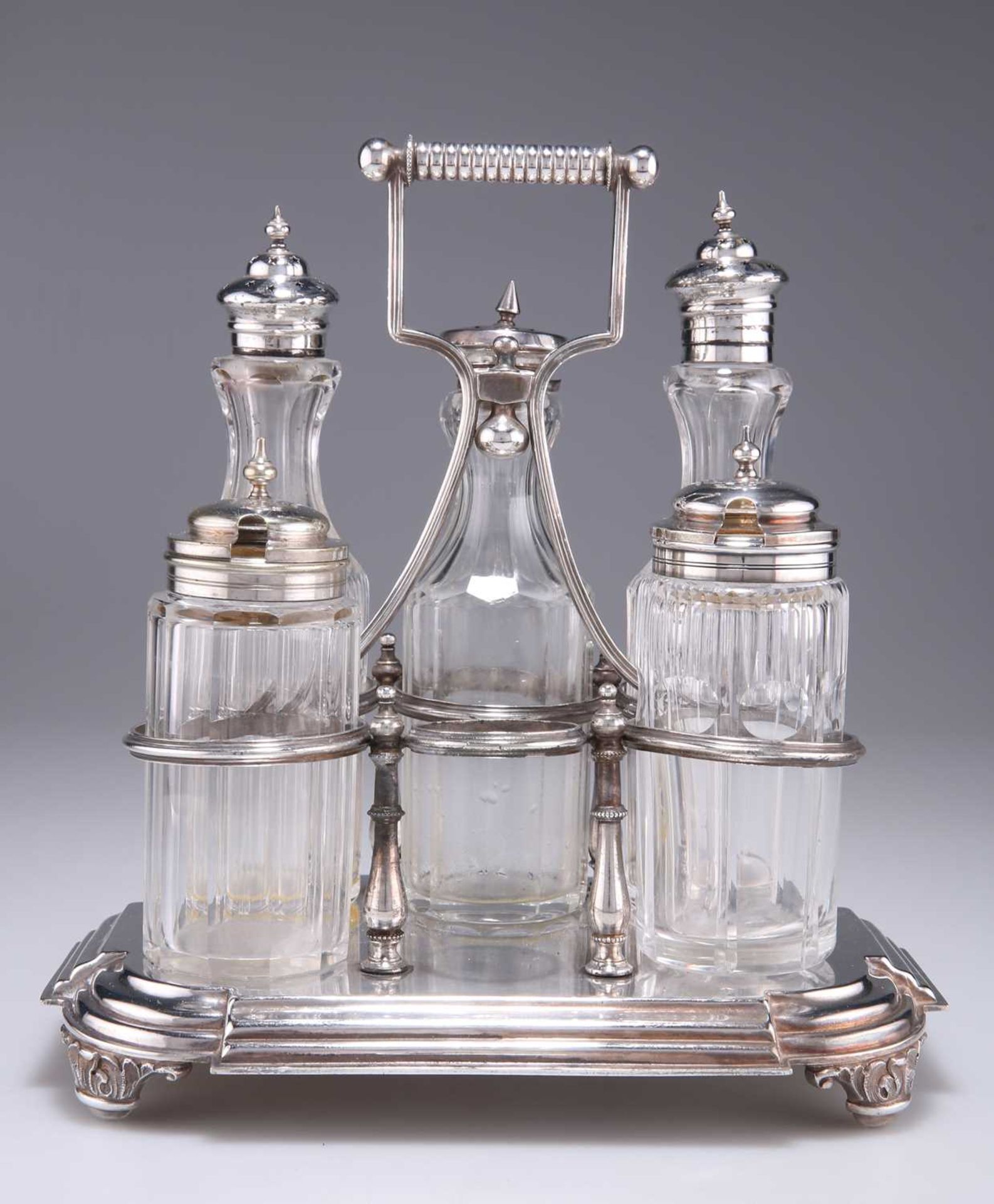 † A VICTORIAN SILVER-PLATED CRUET - Image 3 of 4