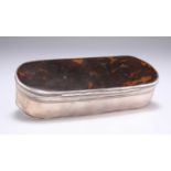 A GEORGE III SILVER AND TORTOISESHELL BOX