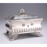 A MID-19TH CENTURY GERMAN SILVER TEA CADDY