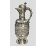 A LARGE AND FINE VICTORIAN SCOTTISH SILVER WINE EWER